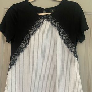 Black and White Blouse